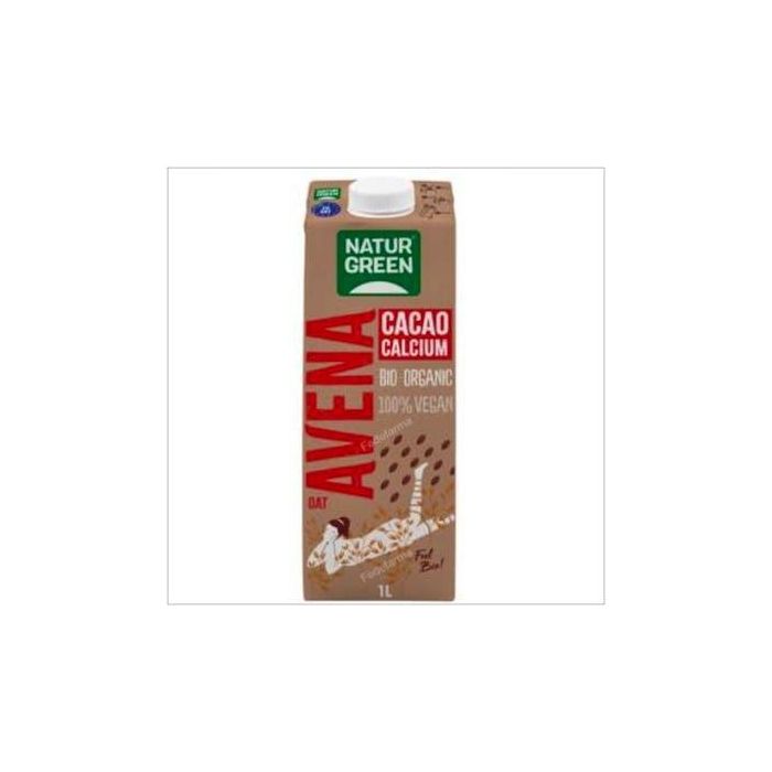 NATURGREEN Bebida Vegetal de Avena con Choco-Calcio 1 Litro - Pack de 6 Unidades