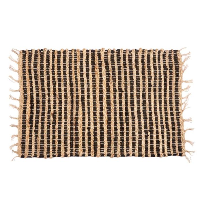Alfombra Natural Negro Doble Rayas 60 X 90 Cm Giftdecor (12 Unidades) 1 Alfombra Natural Negro Doble Rayas 60 X 90 Cm Giftdecor (12 Unidades) 1