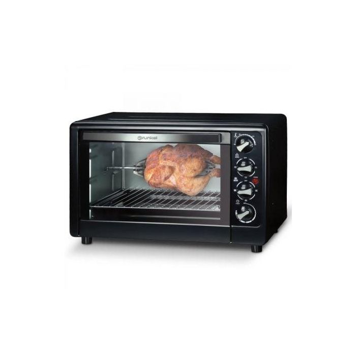 Grunkel HR-48RMRUSTI Horno Eléctrico de Sobremesa 48L 2000W con Convección, Rustidera, Temporizador, Negro/Acero Inoxidable 2