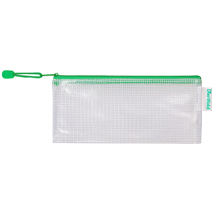 Djois Bolsa Multiusos PVC 250x115 mm Verde con Cremallera y Portabolígrafo 1