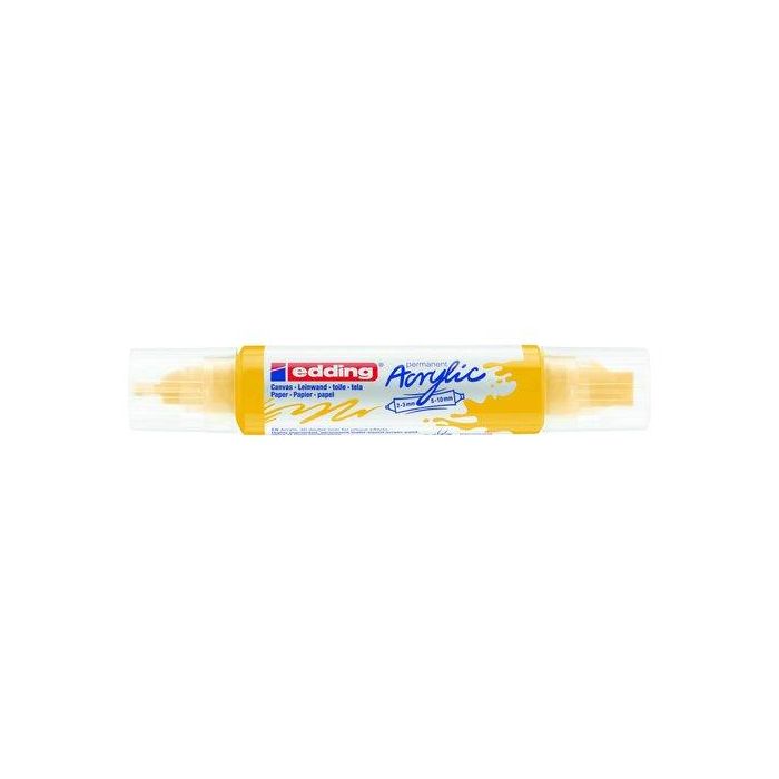 Marcador Acrylic Edding 5400 3D Doble Punta (2-3/5-10 Mm) Amarillo Trafico 5 unidades