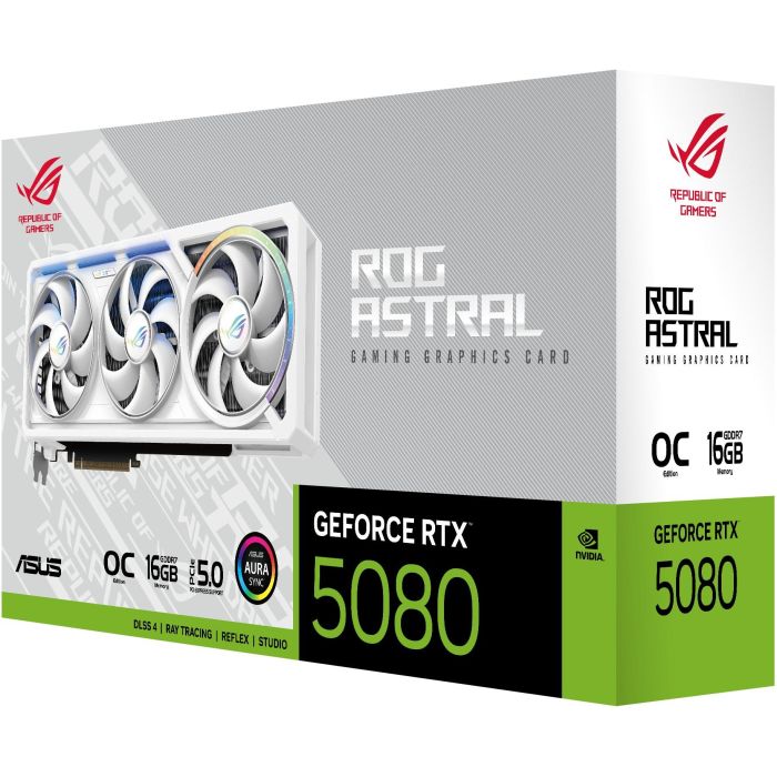 ASUS RTX 5080 16G ROG ASTRAL OC 3 Fan White Tarjeta Gráfica 12 ASUS RTX 5080 16G ROG ASTRAL OC 3 Fan White Tarjeta Gráfica 12