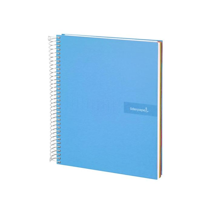 Cuaderno Espiral Liderpapel A5 Micro Crafty Tapa Forrada 120H 90 gr Cuadro 5 mm 5 Bandas6 Taladros Color Celeste 3