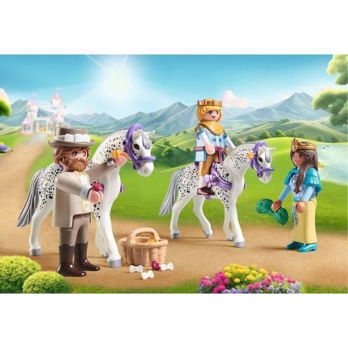 Playmobil 71846 Set de Juego Paseo en Carruaje Princess con Príncipe y Princesa Elegante, Caballos y Regalo para Niños +4 años 2