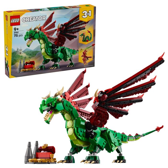 Lego Dragón Medieval 31161 Creator, Juego de Construcción, 3 Modelos en 1, Edad +9 Años