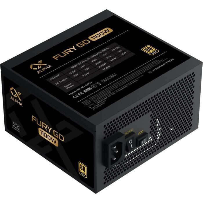 XIGMATEK Fury GD 1100W ATX 3.0 (80Plus Gold) - Fuente de alimentación para PC - 1100W