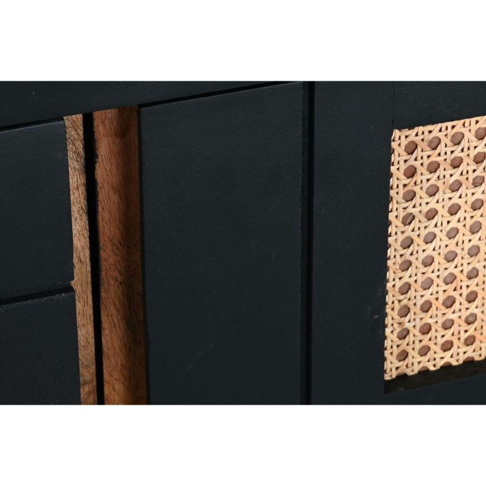Mueble de TV DKD Home Decor Negro Ratán Madera de mango (145,5 x 40,5 x 60 cm) 7