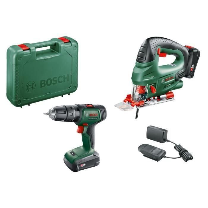 Taladro percusión Universal Impact 18V + caladora BOSCH PST 18 + 2 baterías 2.0 Ah + cargador + estuche 06039D410B Taladro percusión Universal Impact 18V + caladora BOSCH PST 18 + 2 baterías 2.0 Ah + cargador + estuche 06039D410B