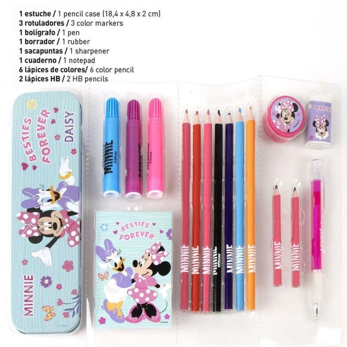 Cerdá Set de Papelería para Colorear y Dibujar de Minnie Rosa para Niños y Niñas +3 Años, Incluye Artículos Esenciales, 8x24x8 cm 5