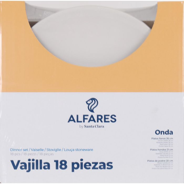 Vajilla Onda 18 Piezas Ivory Brillo Redonda - Santa Clara (2 Unidades) 1 Vajilla Onda 18 Piezas Ivory Brillo Redonda - Santa Clara (2 Unidades) 1