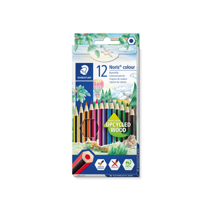 Staedtler Noris Colour Slim Triangular Lápices de Colores Caja de 12 Colores Surtidos 1
