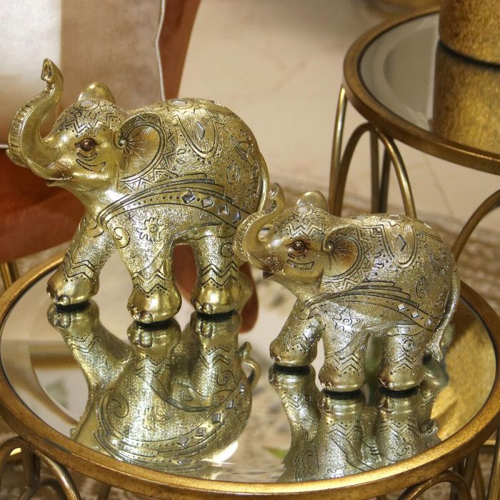 Figura Decorativa Alexandra House Living Dorado Acrílico Plástico Melamina Elefante 1