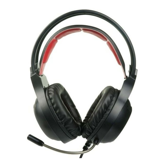 Auriculares con Micrófono Gaming KSIX Drakkar USB LED Negro Rojo 17