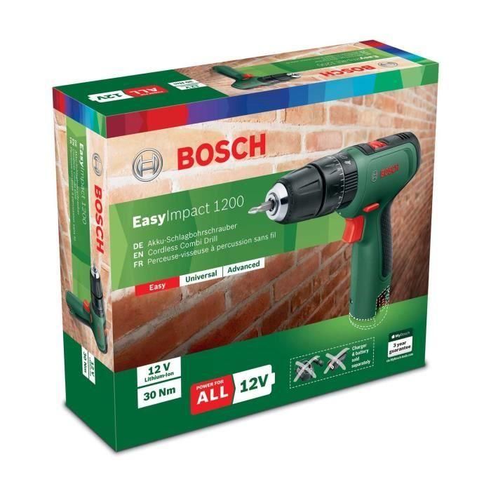 Taladro percutor inalámbrico BOSCH: solo herramienta EasyImpact 1200 1