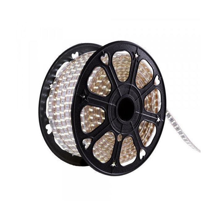 Tira de Leds COB Autorectificada 220VAC 10W/m IP65 - 50 Metros Cinta 3M Blanco Cálido 3000K 8