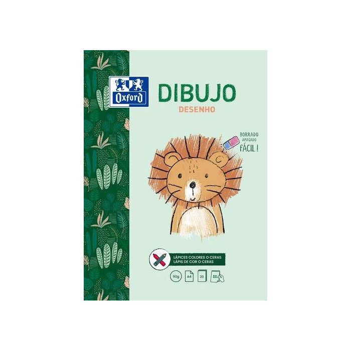 Bloc De Dibujo Oxford Kids Encolado Liso A4 90G 20H