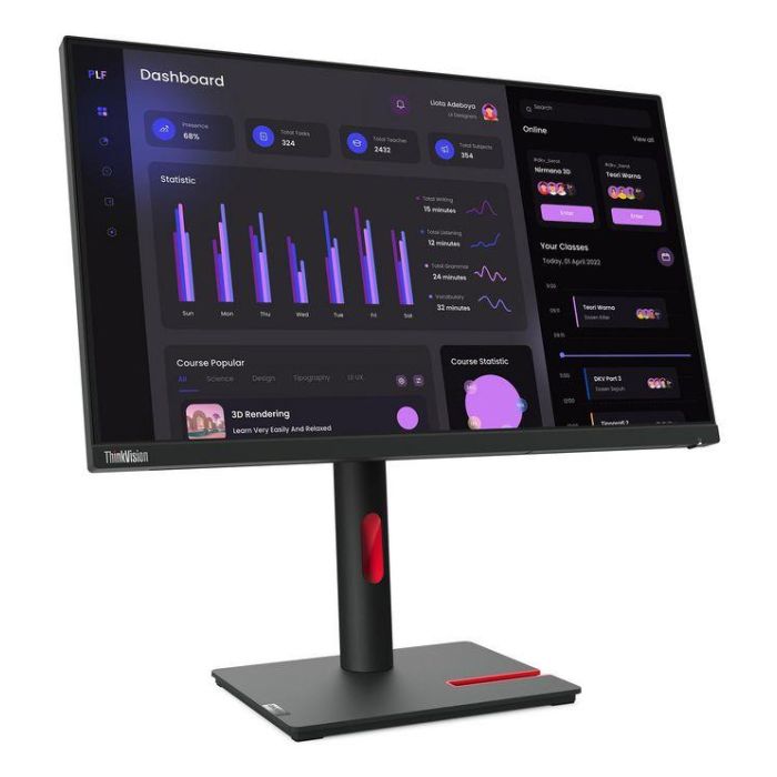 Lenovo Monitor T24i-30 23.8" IPS Full HD Soporte Ergonómico Baja Luz Azul 99% sRGB 5