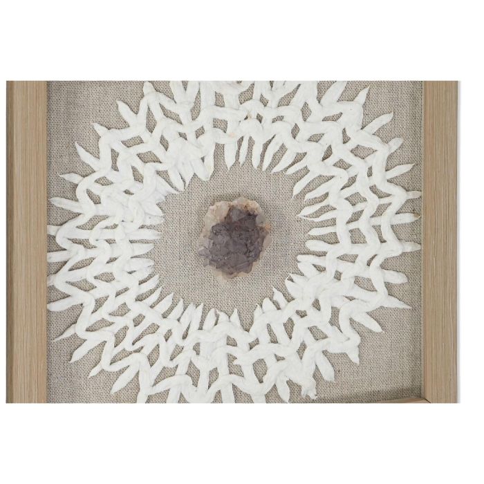 Cuadro Moderno DKD Home Decor Blanco Natural 2 x 22 x 22 cm Set de 4 2