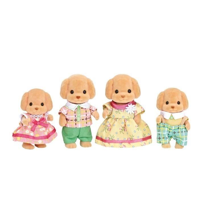 Sylvanian Families 5259 Familia Caniche, Set de 4 Figuras Coleccionables de Animales Muñeco, Juguete Infantil para Niños +3 Años 1