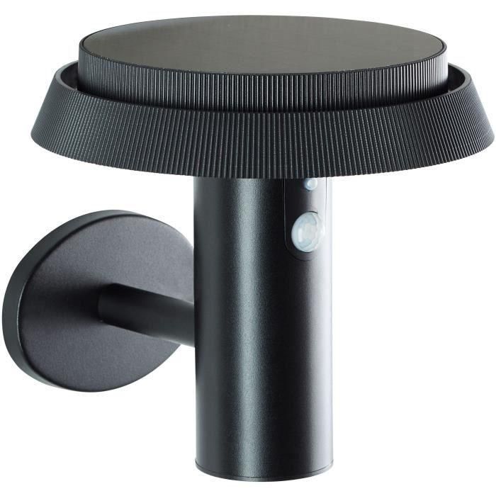 Aplique de exterior - BRILLIANT - ALVERO - LED y solar - Detector de movimiento - Metal y plástico - 4 W - Negro 1 Aplique de exterior - BRILLIANT - ALVERO - LED y solar - Detector de movimiento - Metal y plástico - 4 W - Negro 1