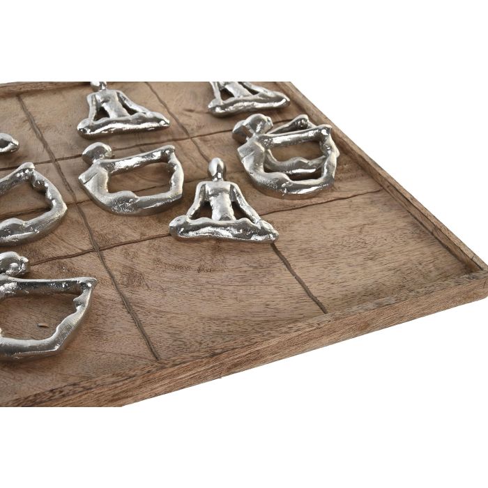 DKD Home Decor Juego de Mesa Tres en Raya Estilo Indio de Madera de Mango y Aluminio Marrón 32x32x3 cm 1 DKD Home Decor Juego de Mesa Tres en Raya Estilo Indio de Madera de Mango y Aluminio Marrón 32x32x3 cm 1