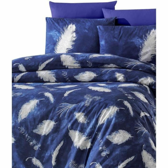 Aucune ASI8681875442564 Juego de cama - 1 funda nórdica 220x240 cm + 2 fundas de almohada 60x60 cm - 100% algodón reforzado - Azul