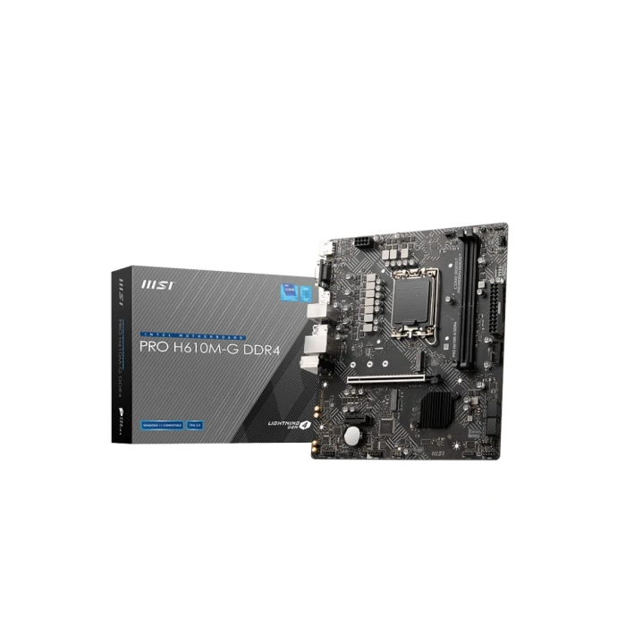Placa MSI Pro H610M-G,Intel,1700,H610,2Ddr5,96Gb,Vga+Hdmi+Dp,4Sata3+1M.2,2Usb2.0,2Usb3.2,Usb-C,1Gblan,Matx Placa MSI Pro H610M-G,Intel,1700,H610,2Ddr5,96Gb,Vga+Hdmi+Dp,4Sata3+1M.2,2Usb2.0,2Usb3.2,Usb-C,1Gblan,Matx