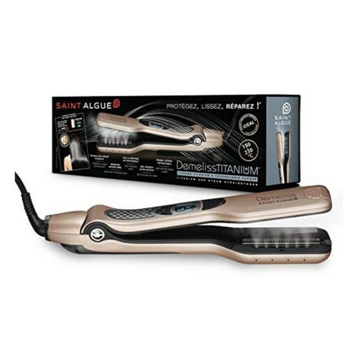 Saint Algue Plancha de vapor Demeliss Titanium con placas de titanio, depósito 40ml, peine retráctil y queratina 10ml Saint Algue Plancha de vapor Demeliss Titanium con placas de titanio, depósito 40ml, peine retráctil y queratina 10ml