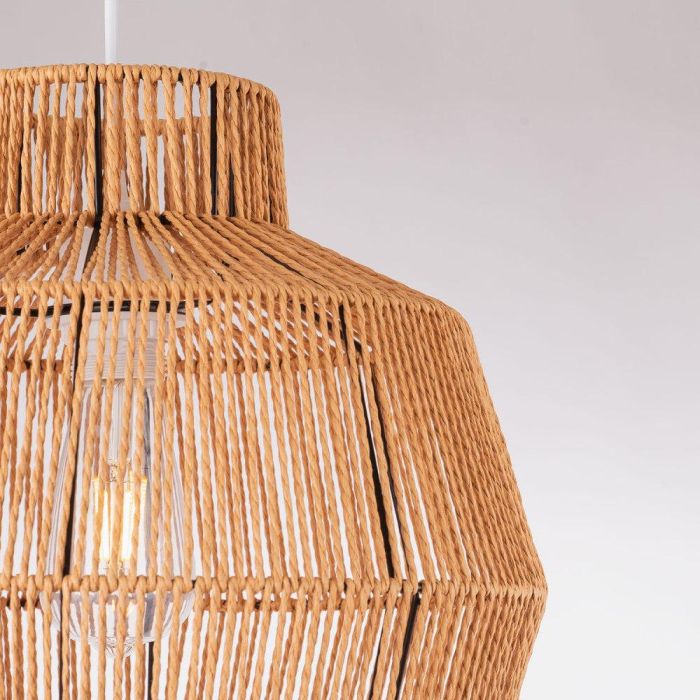 Lámpara Colgante Barishal Cuerda Natural SKD-P80013. Ideal para Salón, Comedor, Restaurante. Base E27 para Ambiente Cálido y Fresco. 2 Lámpara Colgante Barishal Cuerda Natural SKD-P80013. Ideal para Salón, Comedor, Restaurante. Base E27 para Ambiente Cálido y Fresco. 2