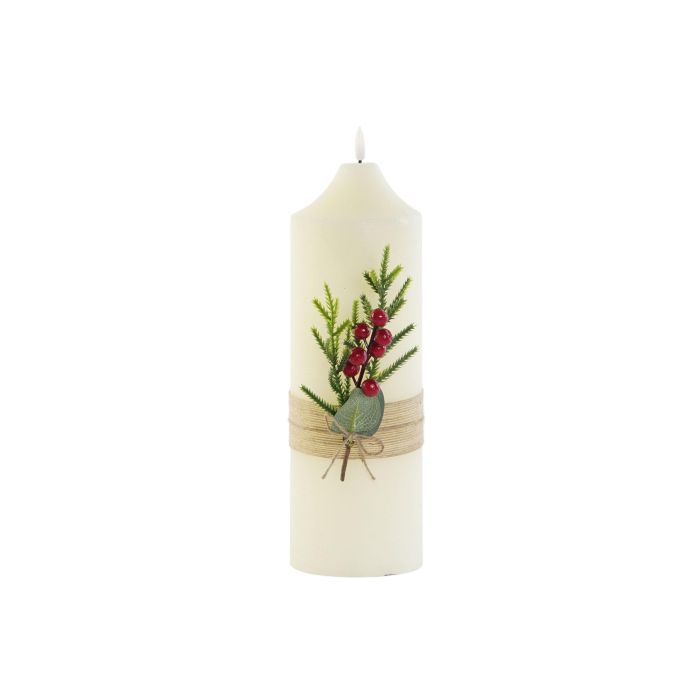 DKD Home Decor Vela LED Navideña Alpina con Movimiento, Blanca - 10x10x30 cm (Funciona con 2 Pilas AA) 3 DKD Home Decor Vela LED Navideña Alpina con Movimiento, Blanca - 10x10x30 cm (Funciona con 2 Pilas AA) 3