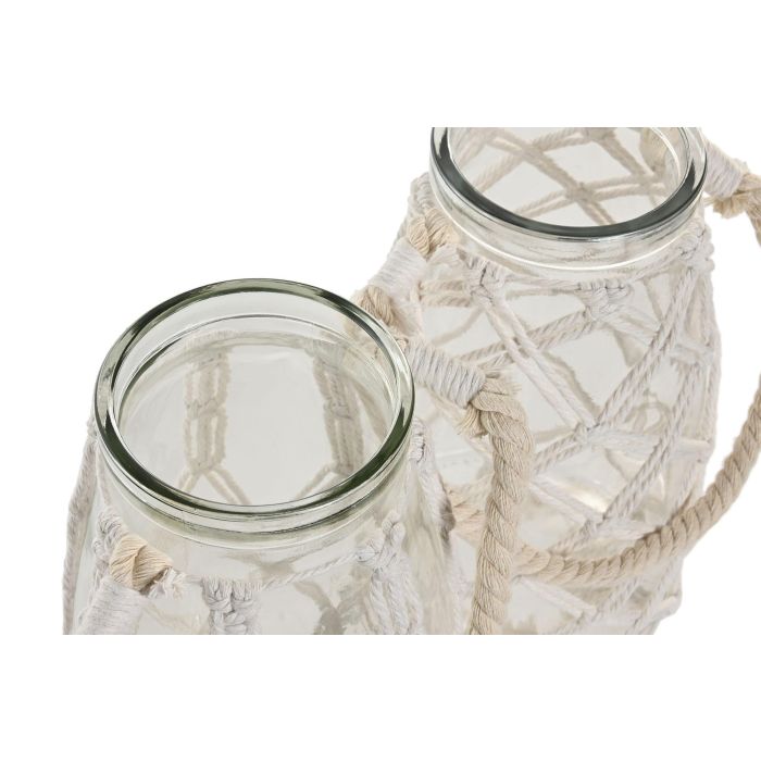 Jarron Mediterraneo DKD Home Decor Transparente Blanco 17 x 26 x 17 cm (6 Unidades) 2