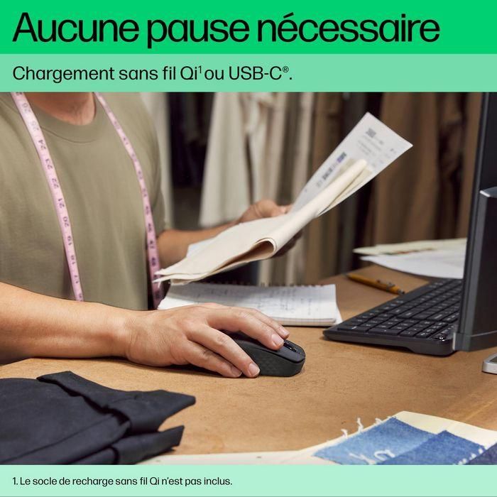 HP Ratón 695 Inalámbrico Bluetooth Recargable Negro Óptico 4000 DPI 7 Botones 12