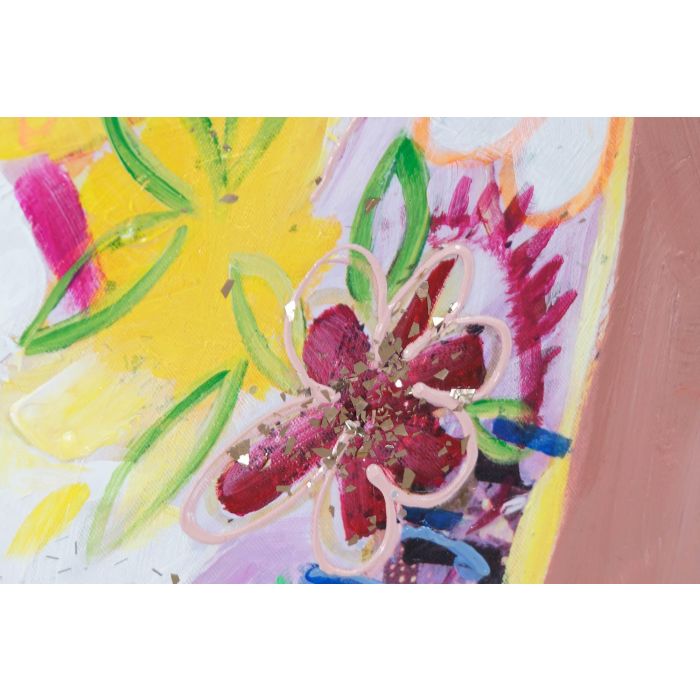 DKD Home Decor Cuadro Moderno Multicolor 80 x 80 cm (2 Unidades) Pintado a Mano en Lienzo y Pino 3