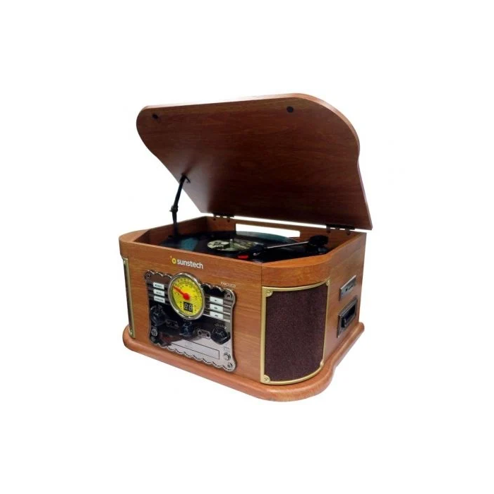 Sunstech Tocadiscos PXRC52CD con Bluetooth, CD, Cassette, Radio FM y Conversor a MP3