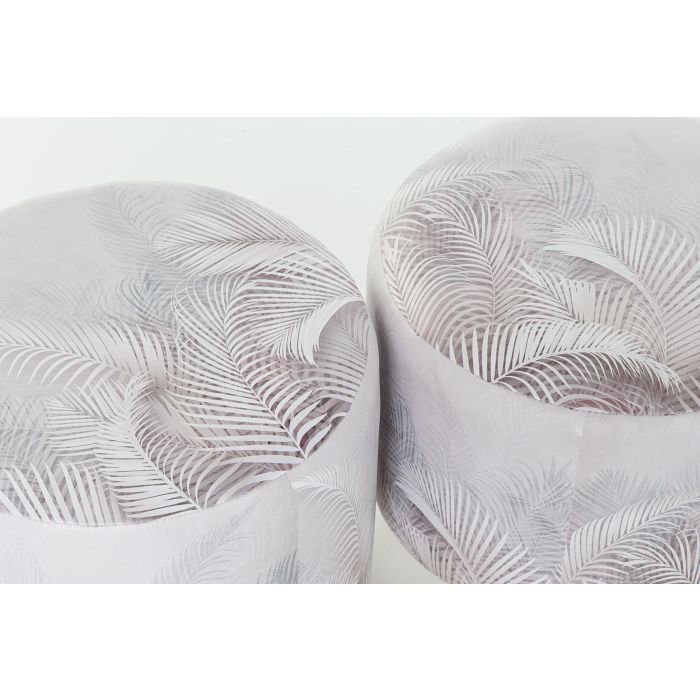 DKD Home Decor Reposapies Tropical de PU y Pino, Colección Bestone, Gris 30x30x30 cm, Altura Asiento 32cm (Set de 2) 1 DKD Home Decor Reposapies Tropical de PU y Pino, Colección Bestone, Gris 30x30x30 cm, Altura Asiento 32cm (Set de 2) 1