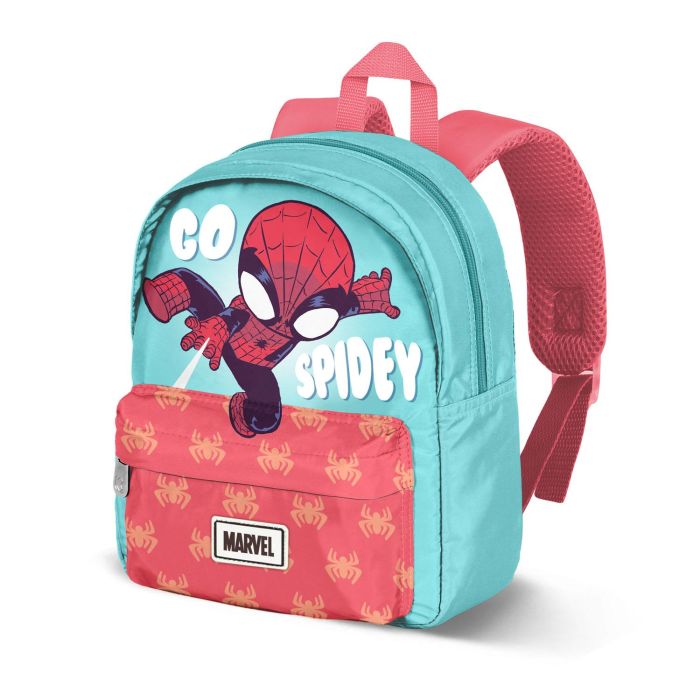 Marvel Spiderman Mochila Preescolar Joy Eyes Roja 5L. Ligera de Poliéster con Bolsillo Frontal y Trasera Acolchada Transpirable