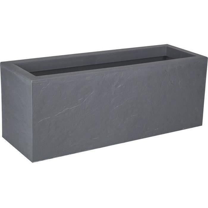 EDA JARDINERE VOLCANIA'UP 57 L - IMITIVA DE LA Decoración de piedra - 79.5 x 29.5 x 29.5 cm - Gralet Gray