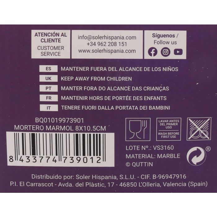 Mortero de Granito Quttin 8x10.5 cm (12 Unidades) 11 Mortero de Granito Quttin 8x10.5 cm (12 Unidades) 11