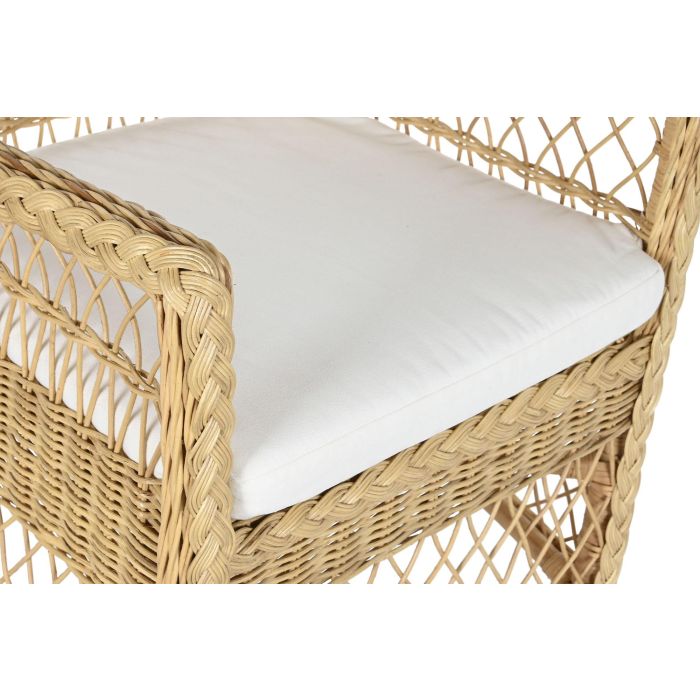 DKD Home Decor Sillón Balines Natural Blanco Ratan 63 x 86 x 56 cm 1