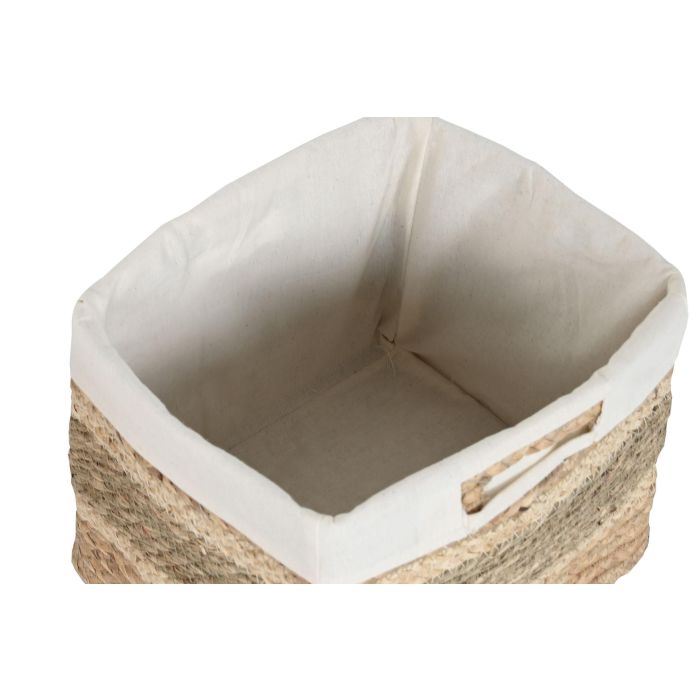 DKD Home Decor Cesta Tropical Seagrass Natural Set de 3 Piezas 33 x 28 x 40 cm 1