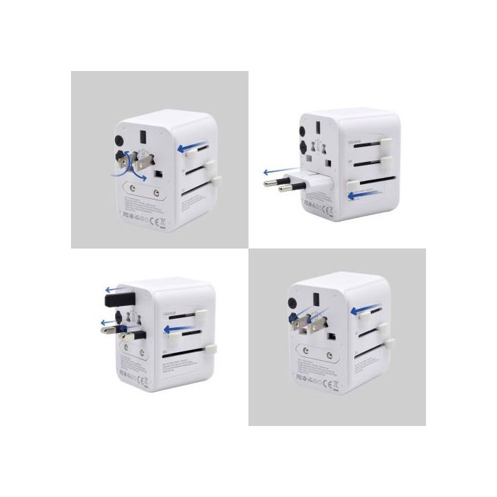 Ewent Enchufe Universal EW1470 con 2 Puertos USB y 3 Tipo-C, Compatible con EU/USA/UK/AUS 2 Ewent Enchufe Universal EW1470 con 2 Puertos USB y 3 Tipo-C, Compatible con EU/USA/UK/AUS 2