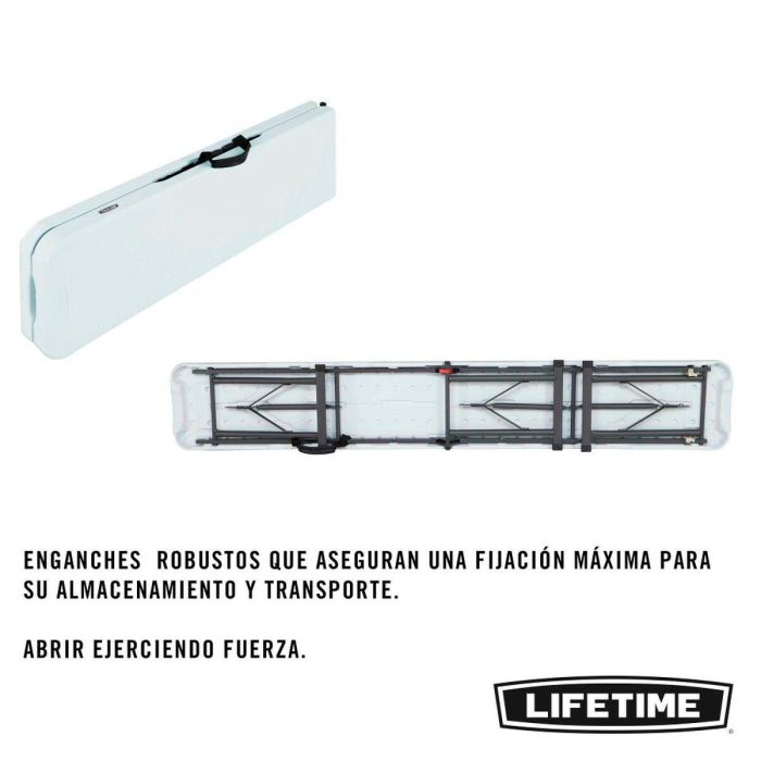 Banco Lifetime Blanco Plegable 183 x 42 x 29 cm 3