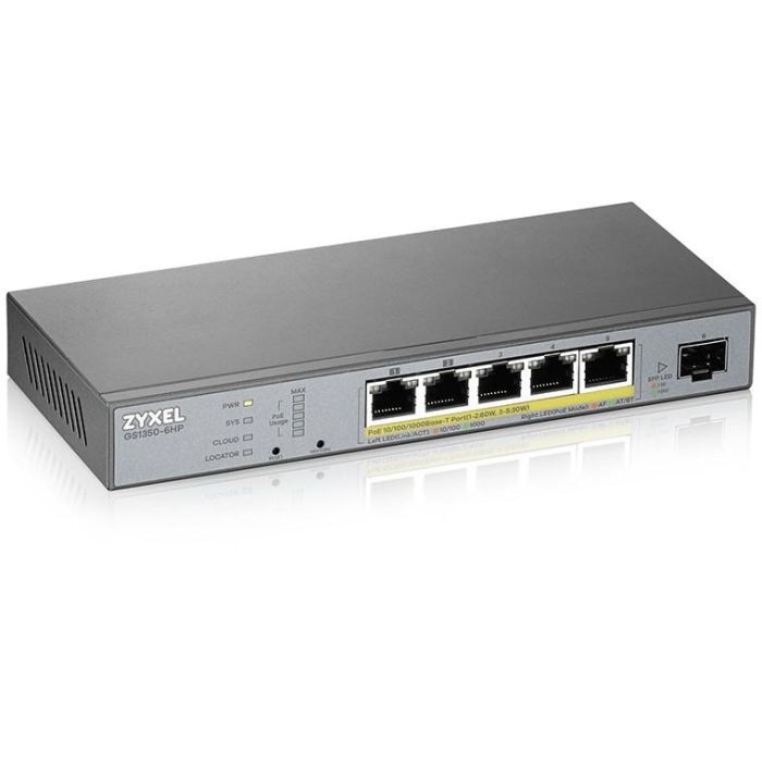 Zyxel GS1350-6HP-EU0101F Switch Gestionado L2, 5 Puertos Gigabit Ethernet, PoE, Gris 3