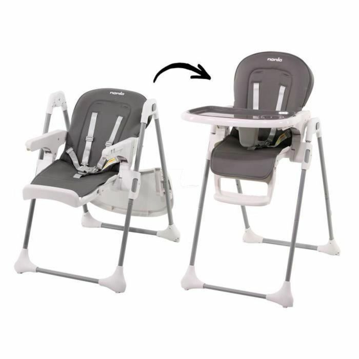 Nania NAN3507460228045 Trona para Bebé Bianca con Respaldo Reclinable, Altura Regulable y Plegado Compacto, 6 a 36 Meses, Gris 5