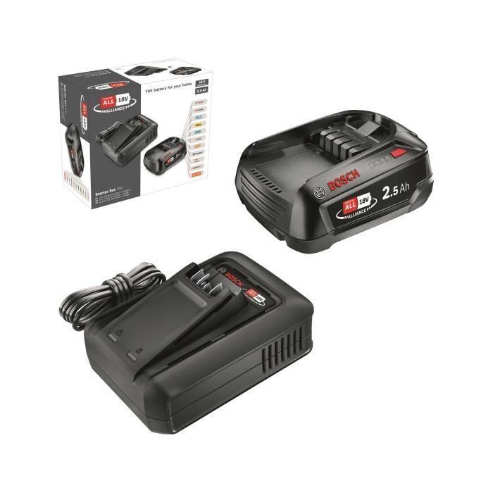 Bosch BOS1721521707522 Kit de Inicio 18V con Batería de 2.5Ah y Cargador Rápido AL 18V-44 1