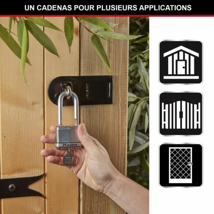 Master Lock Candado de Alta Seguridad M115EURTRILF con Llave, Acero Laminado Revestido, Exterior, Antióxido, Arco M - Paquete de 3 4 Master Lock Candado de Alta Seguridad M115EURTRILF con Llave, Acero Laminado Revestido, Exterior, Antióxido, Arco M - Paquete de 3 4