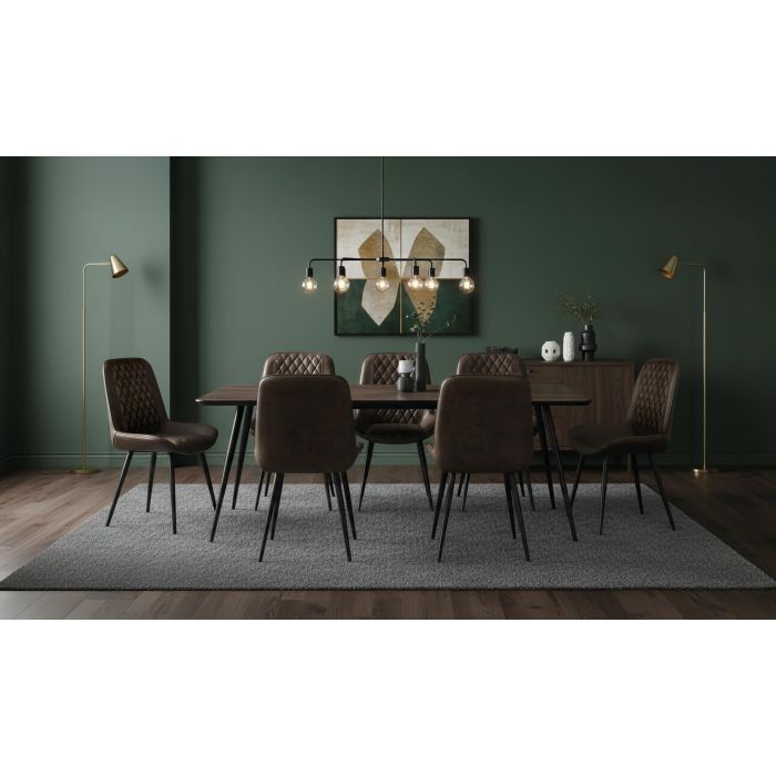 Giner y Colomer Mesa de Comedor Rectangular en Madera de Teca Reciclada con Patas de Hierro Negro 4