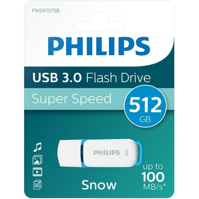 Philips FM51FD75B Memoria USB 512GB USB 3.2 Gen 1 Snow Edition Spring Green Blanco 2