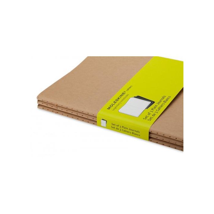 Cuaderno Moleskine Cahier 13X21 80H Lisa Marron Kraft Set De 3 3