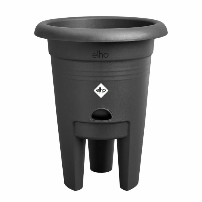 Elho ELH8711904527792 Maceta Fresa 33 Negra, Ø 33 x H 42 cm, para cultivo y cosecha exterior, 100% material reciclado 1
